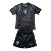 Conjunto (Camiseta+Pantalón Corto) Portero Brasil 2024 Negra - Niño